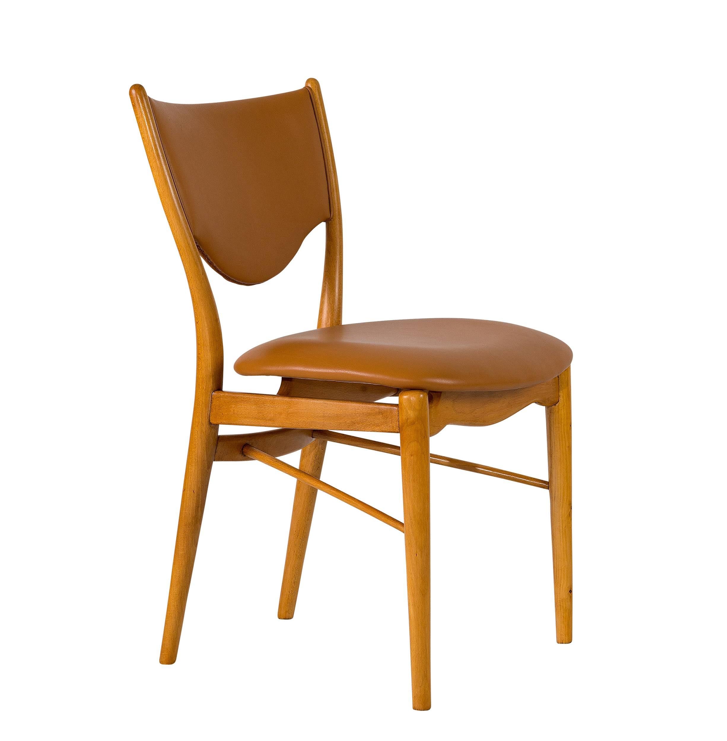 Leather Set of 12 Finn Juhl BO-63 Dining Chairs