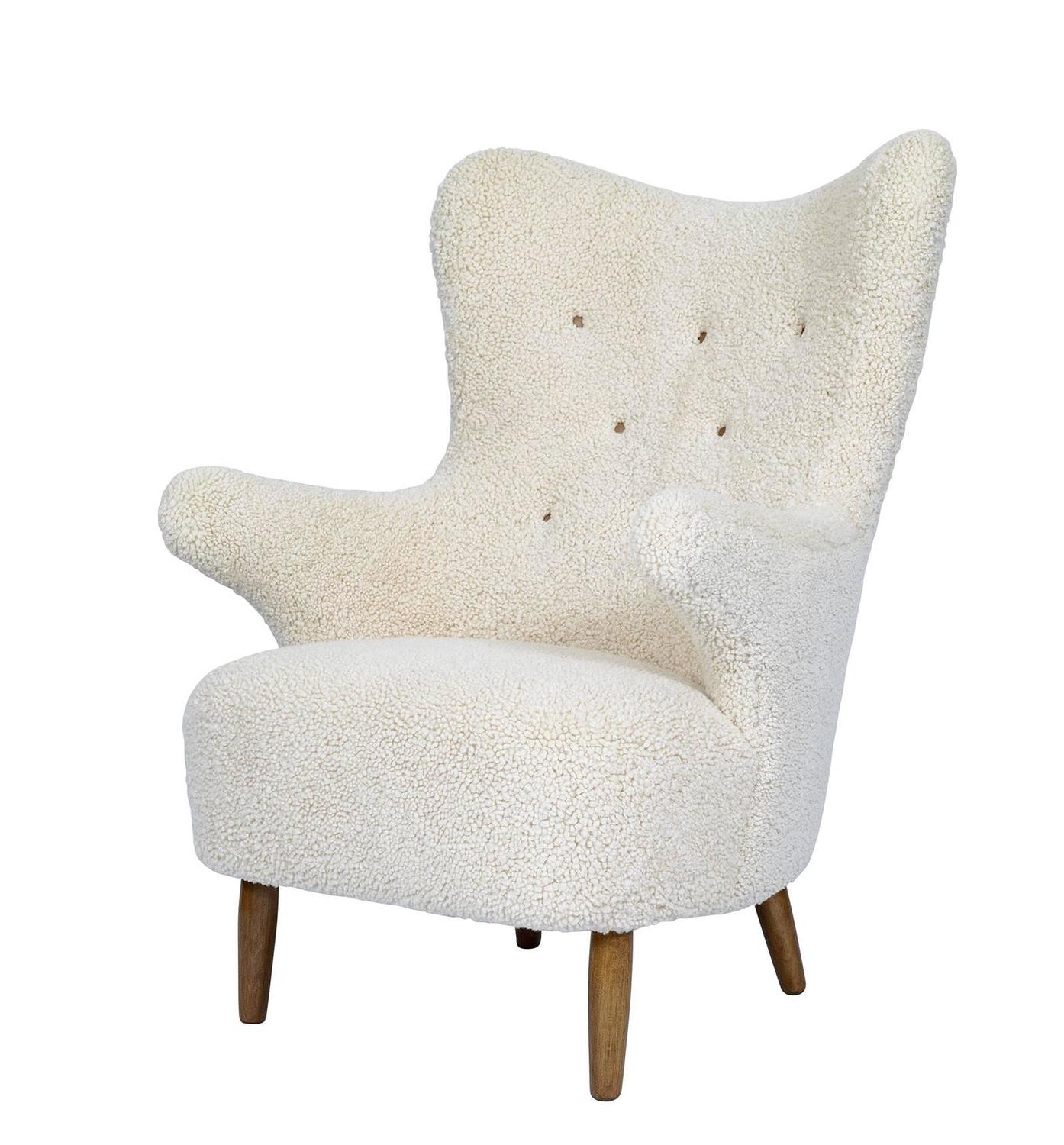 Scandinavian Sheepskin Lounge Chair For Sale at 1stdibs