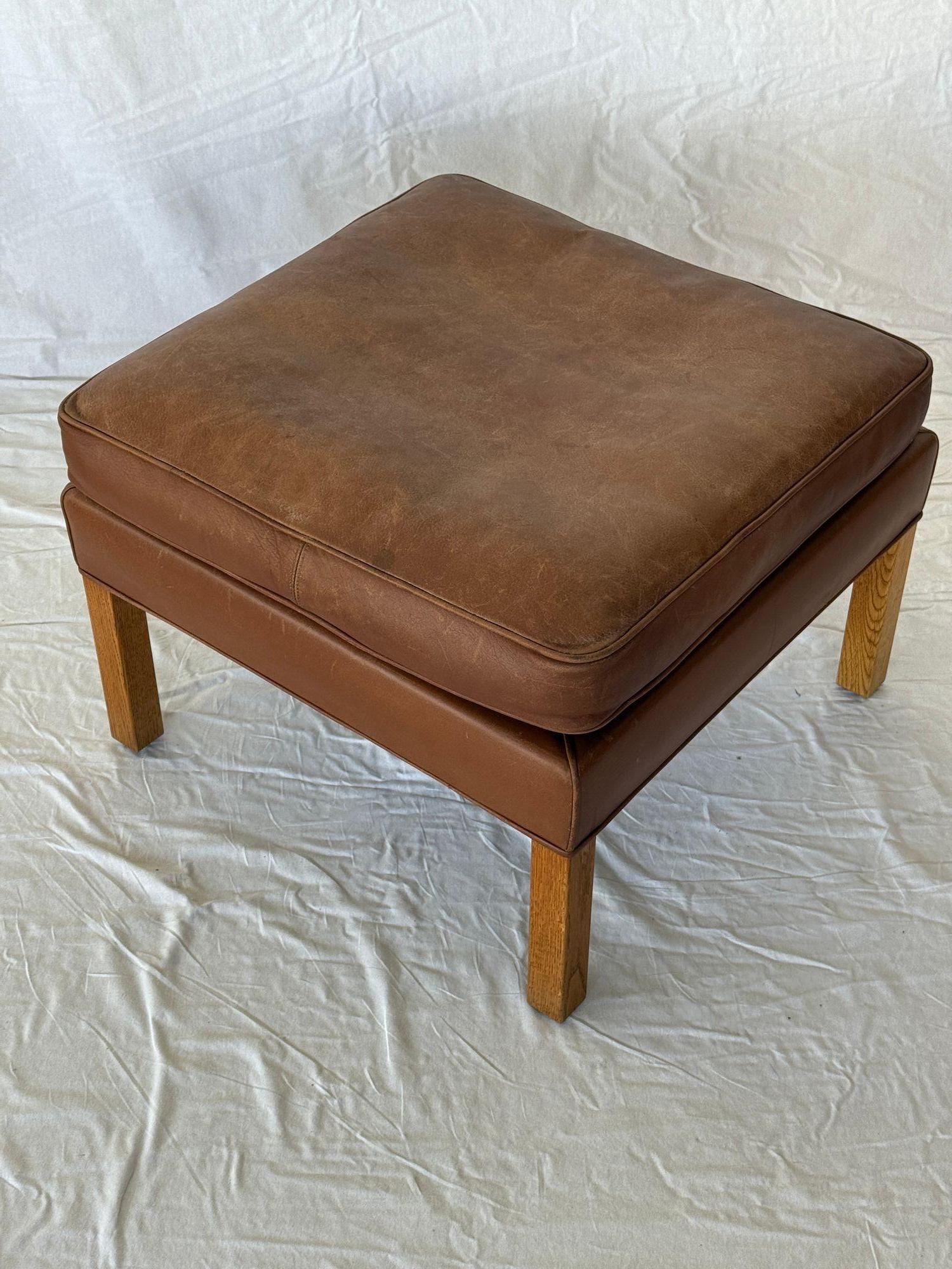 Borge Mogensen Ottoman.  Produced By Fredericia.  Retains Fredericia Label Underneath.