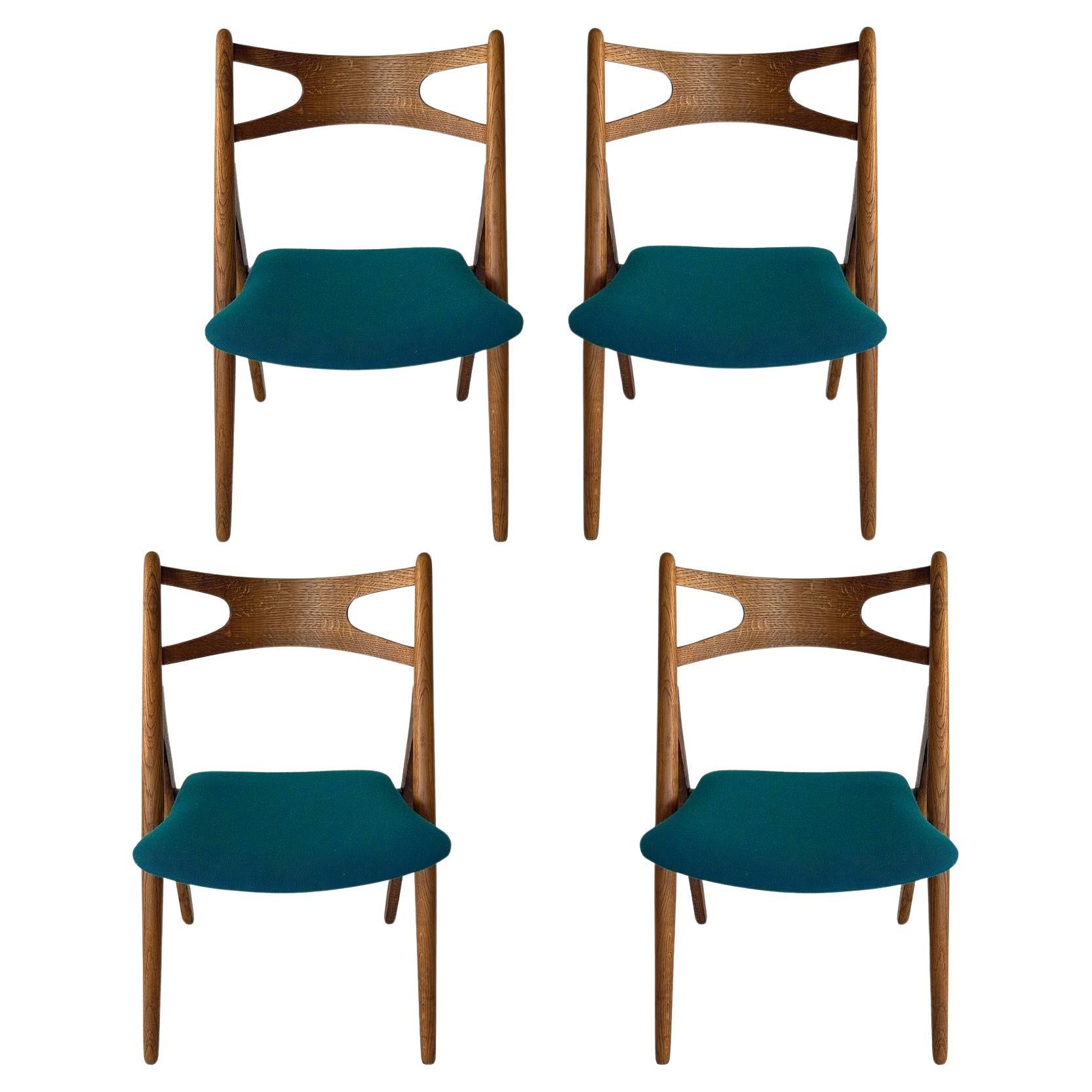 Set of 4 Hans Wegner CH-29 "Sawbuck" Dining Chairs