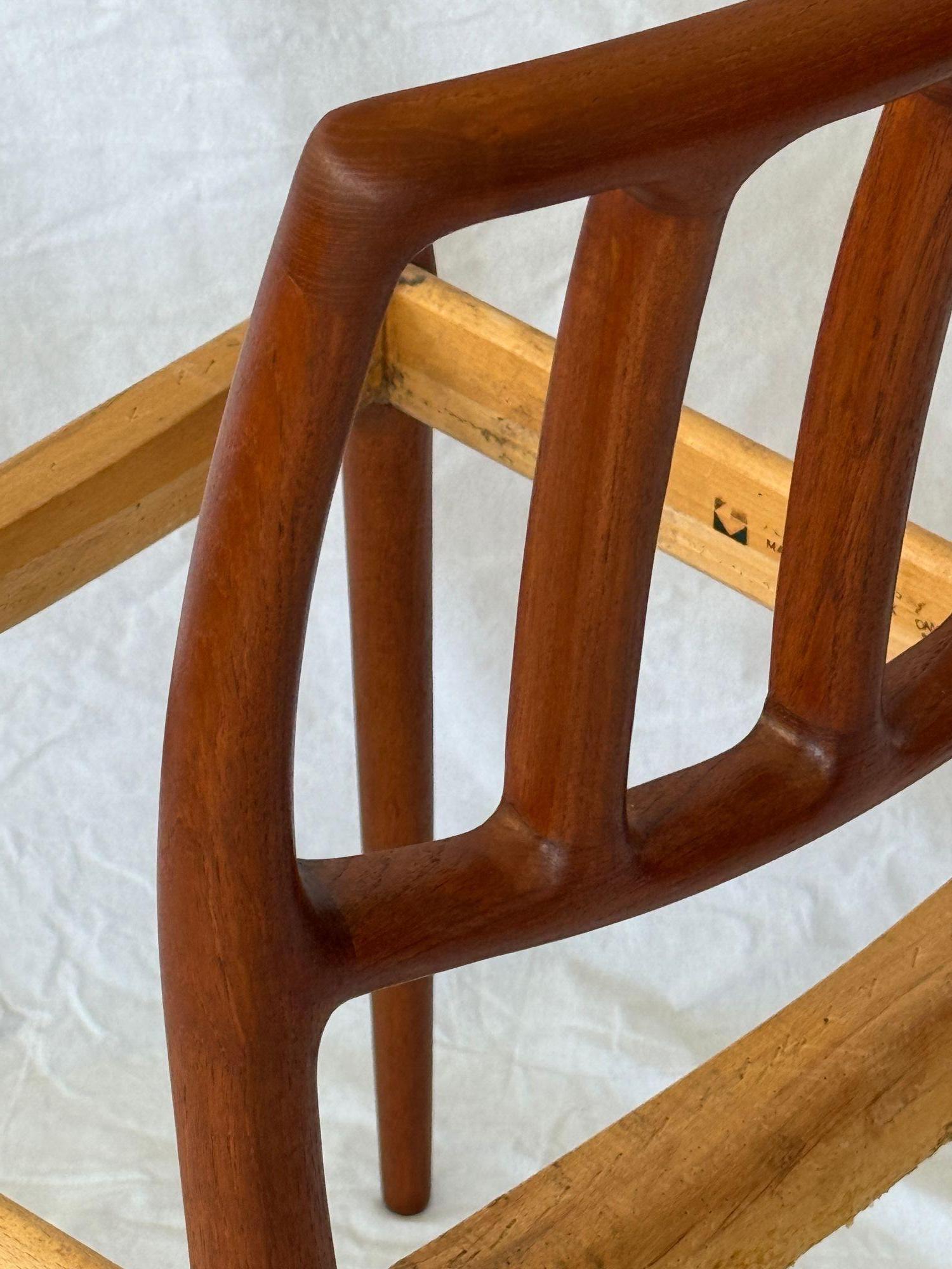 Teak Set of 6 Model 83 Niels Moller Dining Chairs For Sale