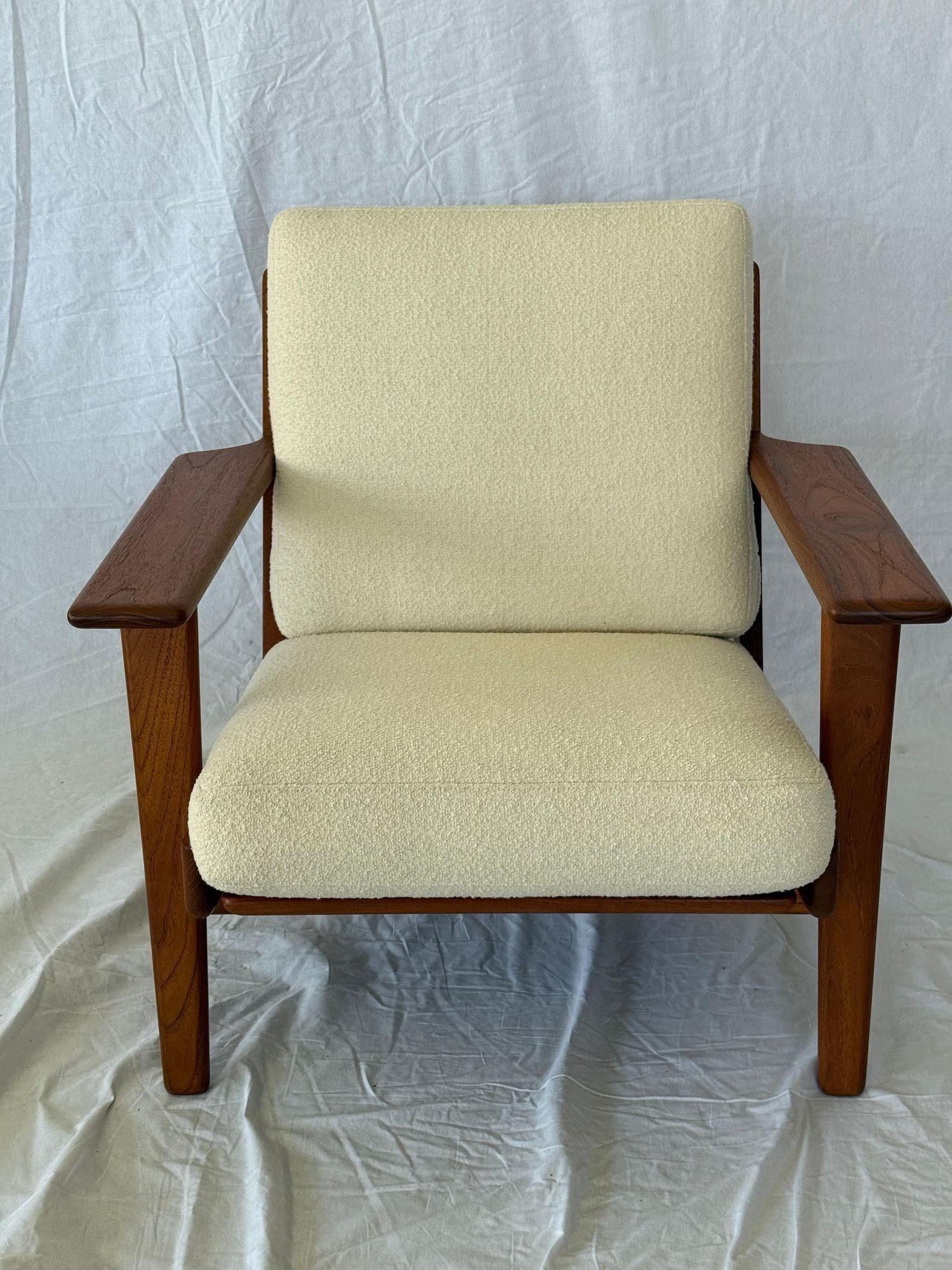 Hans Wegner GE-290 Teakholz-Loungesessel (Skandinavische Moderne)