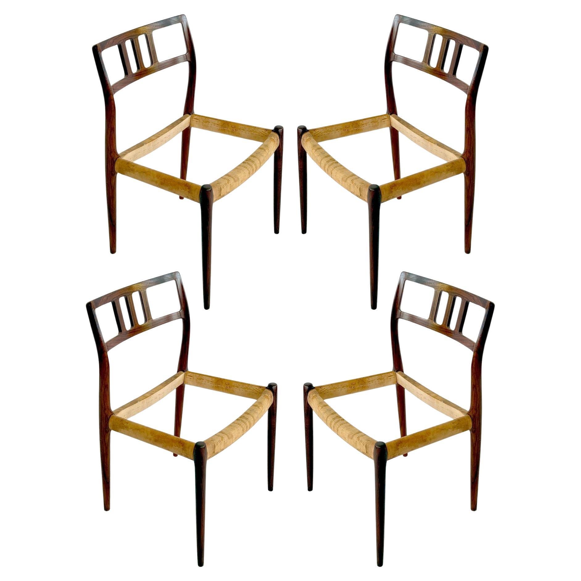 Satz von 4 Niels Moller Model No. 79 Palisander-Esszimmerstühlen im Angebot