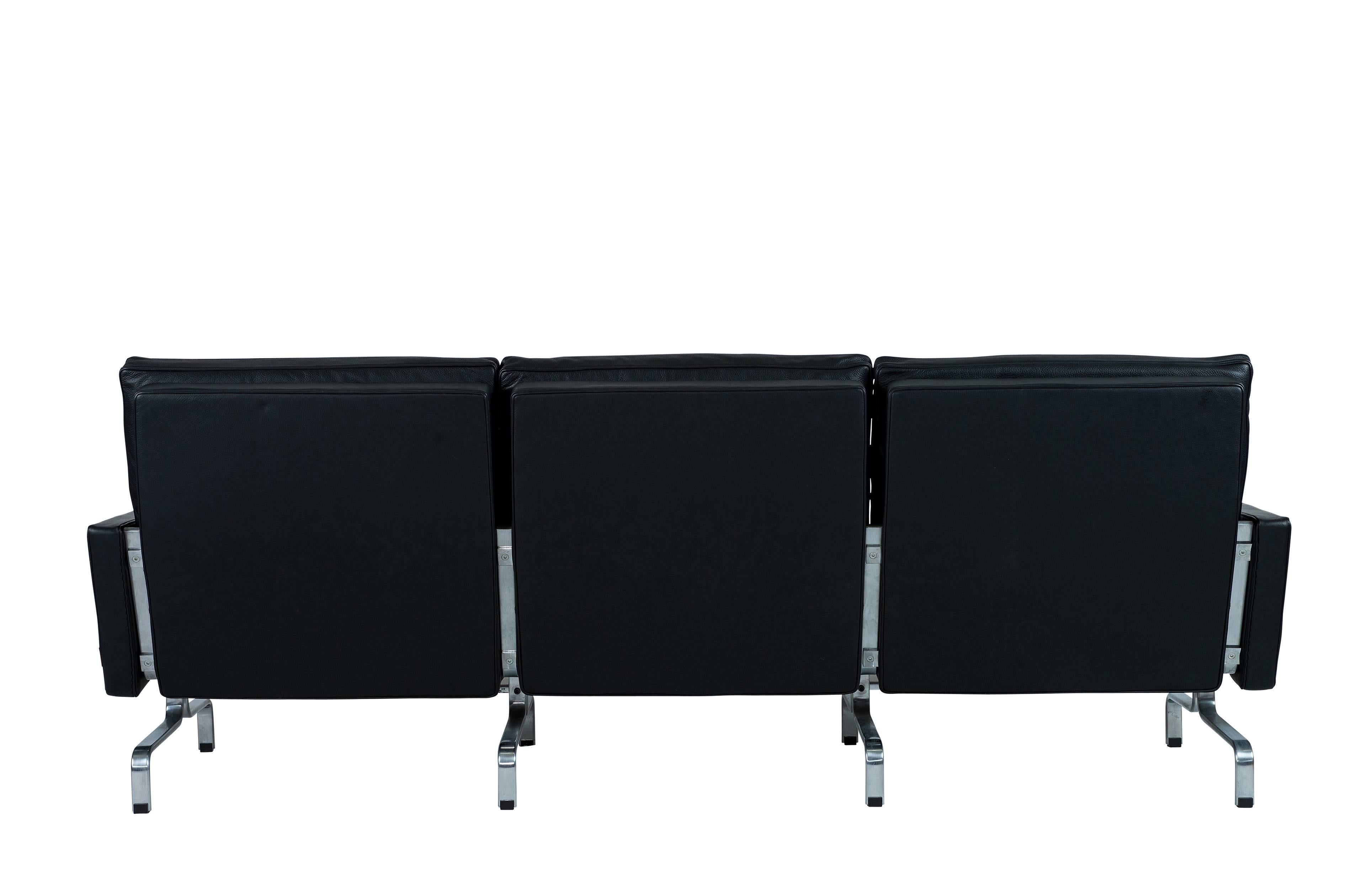 Contemporary Poul Kjaerholm PK31 Three-Seat Sofa by Fritz Hansen