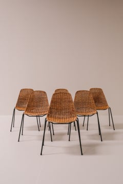 Set of Six ‘Basket’ Chairs by Gian Franco Legler, 1951