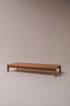 Maison Regain Low Coffee Table / Bench in Solid Pine, France, 1970s