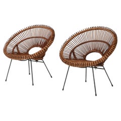 Pair of Rattan Chairs by Janine Abraham & Dirk Jan Rol for Rougier, France