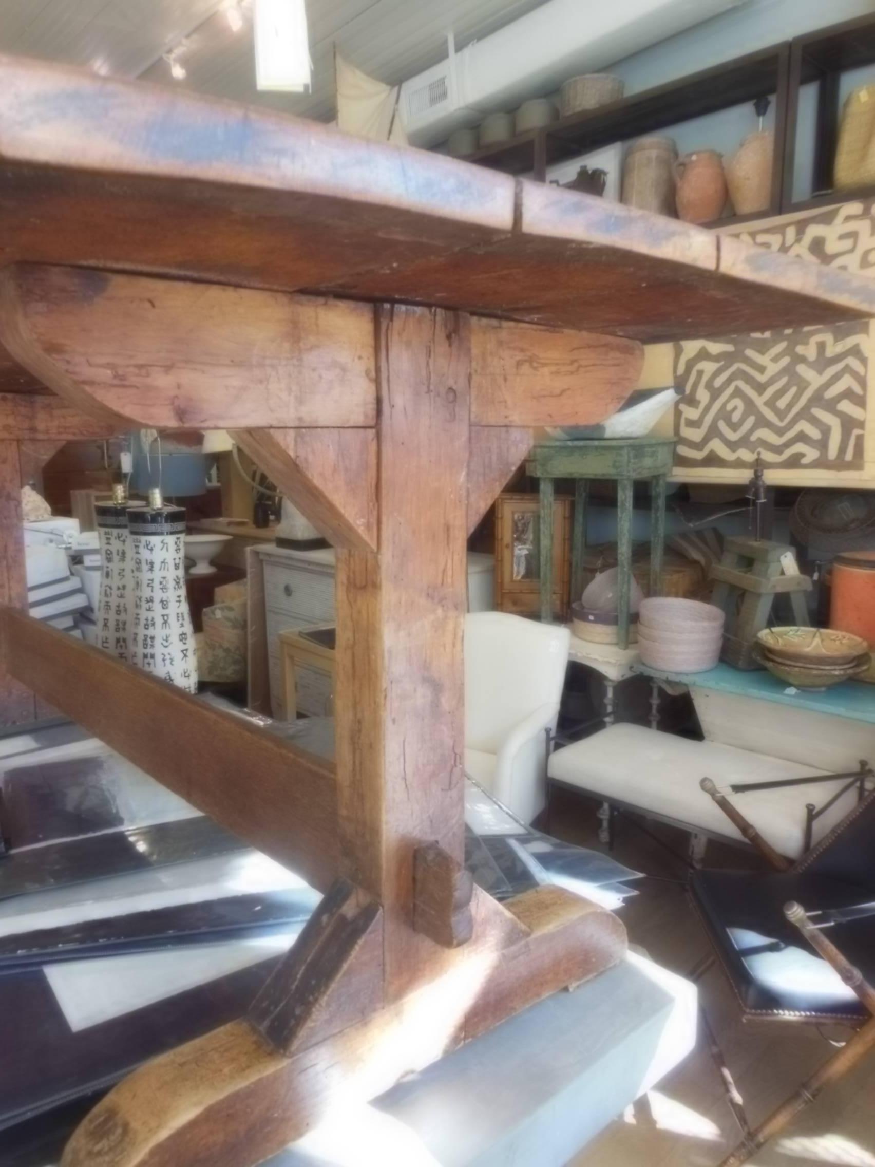 A beautiful vintage trestle farm table 