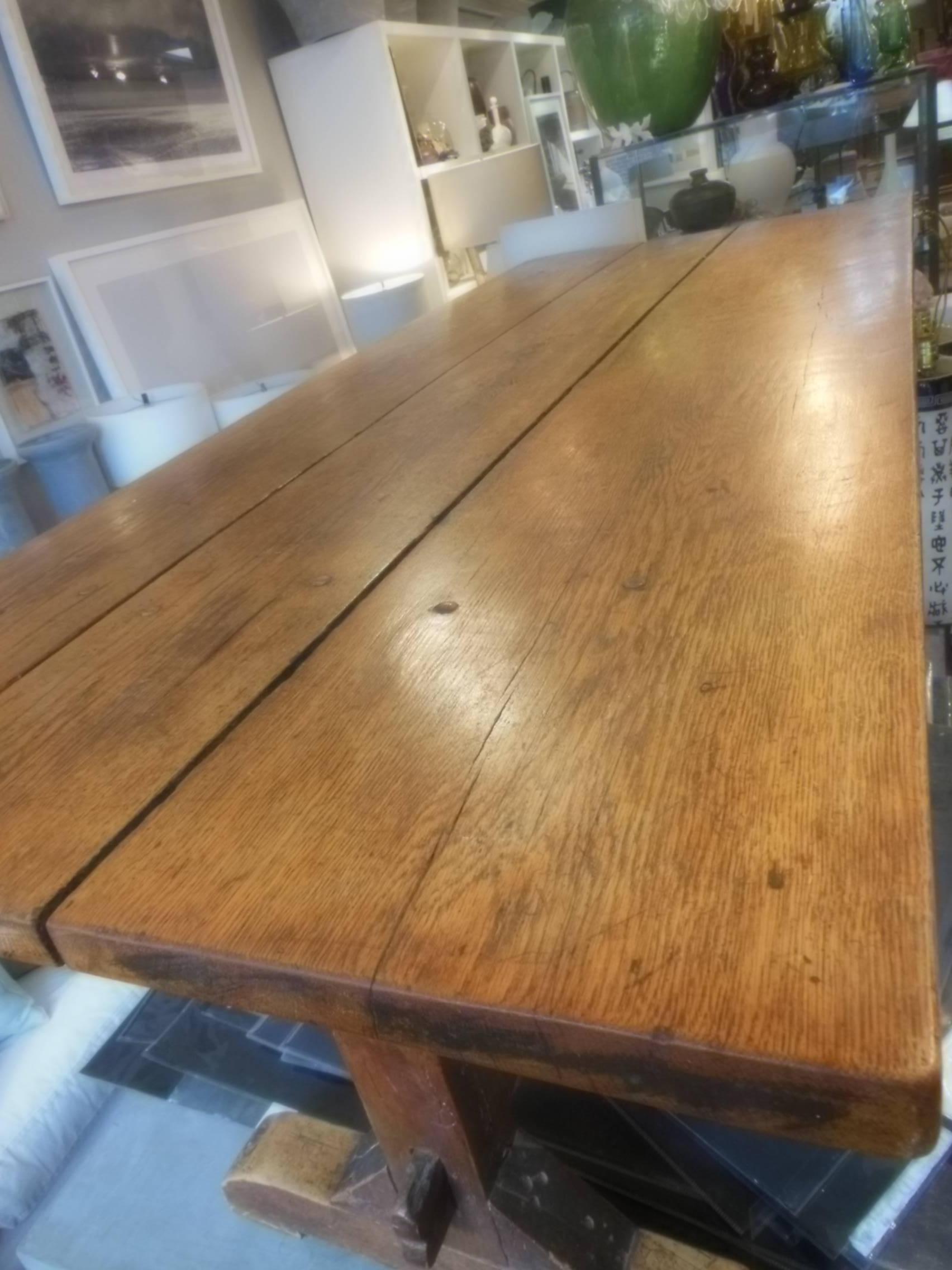 Vintage French Trestle Table In Excellent Condition In Sag Harbor, NY