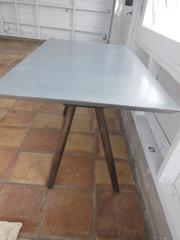 Vintage Table with Galvanized Top