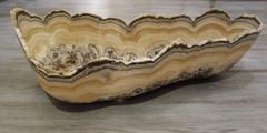 Große gebänderte Aragonit geschnitzt Schüssel oder Tafelaufsatz
