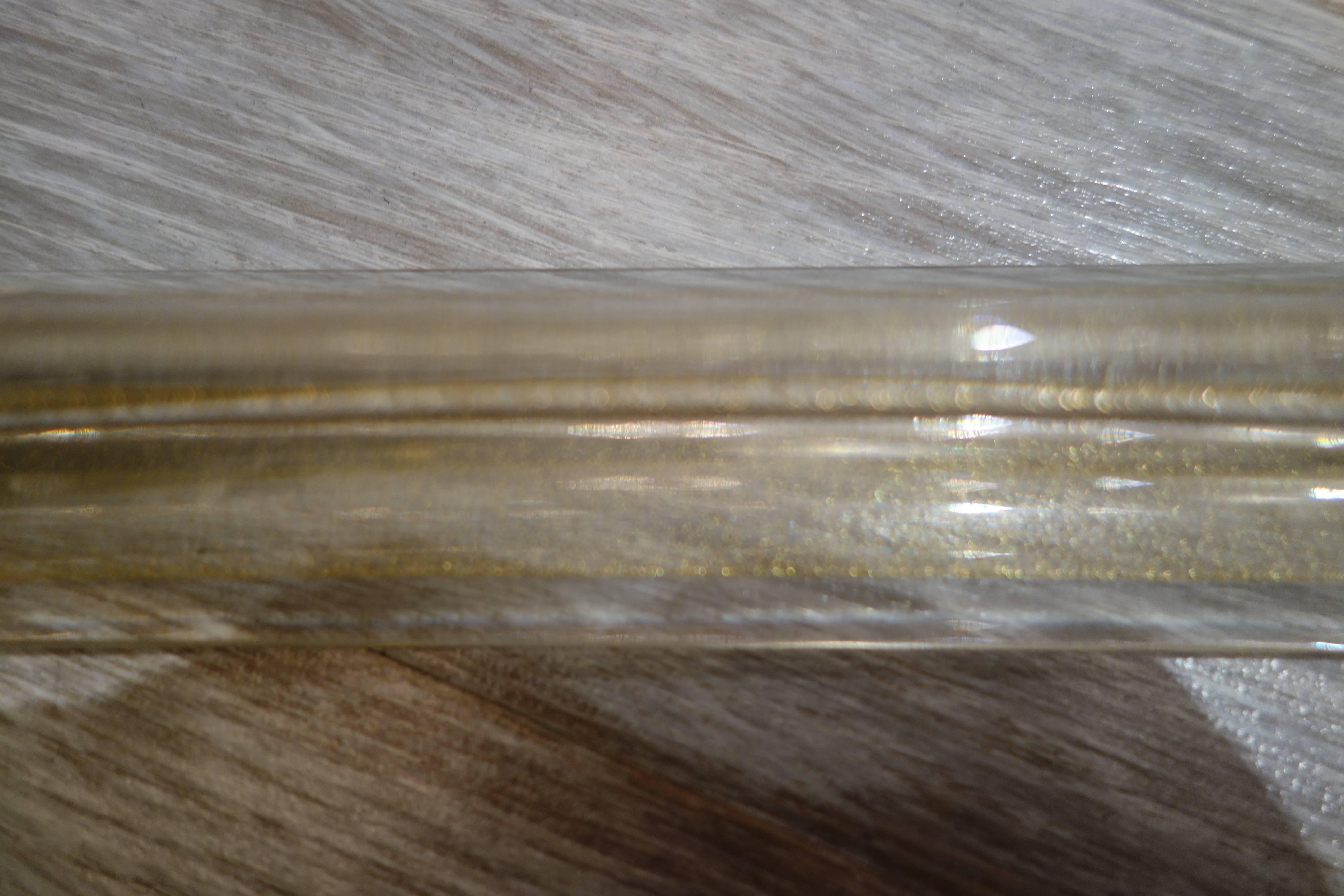 Modern  Italian Gold Infused 37 Inch Diameter Murano Glass Sputnik Chandelier