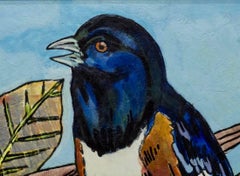 "Two Birds, " 1985, Modern Hyper-Realist 65" Framed Painting by Ted Weller