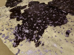 New Purple, Gray and Metallic Burnout Lilac Cowhide Rug