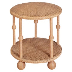 Bunny Williams Home Lucas Rattan Drinks Table, Indoors