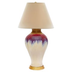 Flambe Ceramic Lamp, Cream and Plum, by Bunny Williams Home