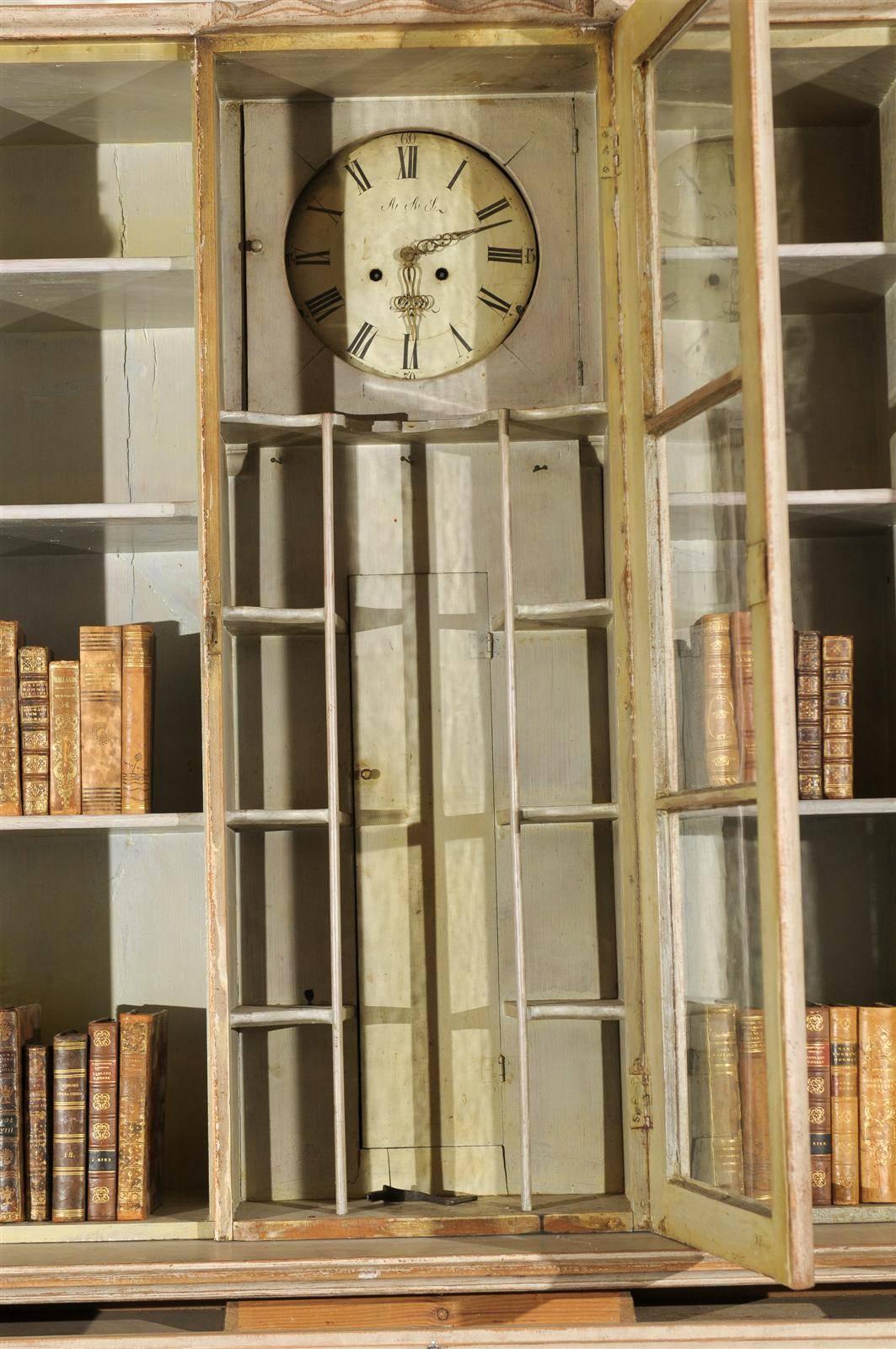 Swedish 19th Century Clock Cabinet Drop-Leaf Desk 5