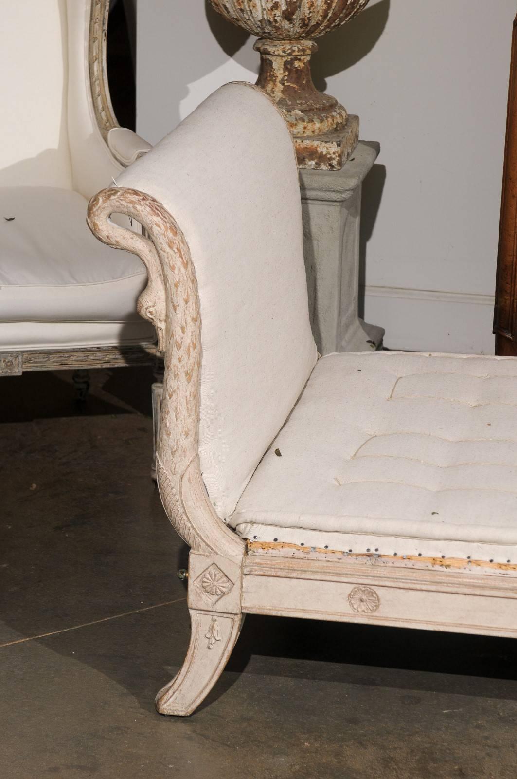 French Daybed with Carved Swans 2