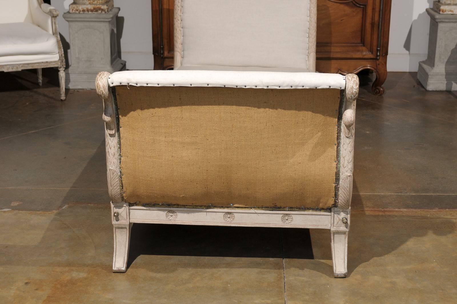 French Daybed with Carved Swans 3