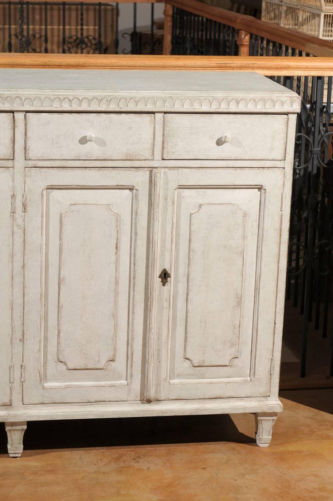 Swedish 1880s Painted Wood Enfilade with Five Drawers over Five Doors 3