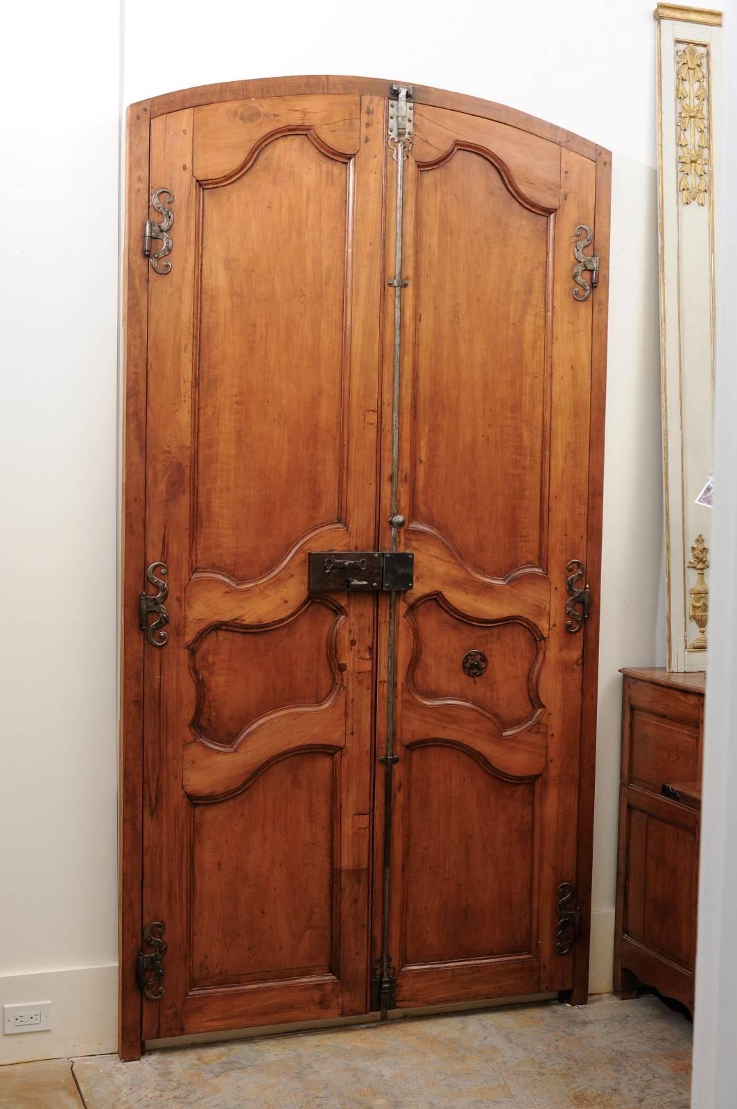 Pair of French Louis XV Style 19th Century Doors in Alder Wood with Custom Frame In Good Condition In Atlanta, GA
