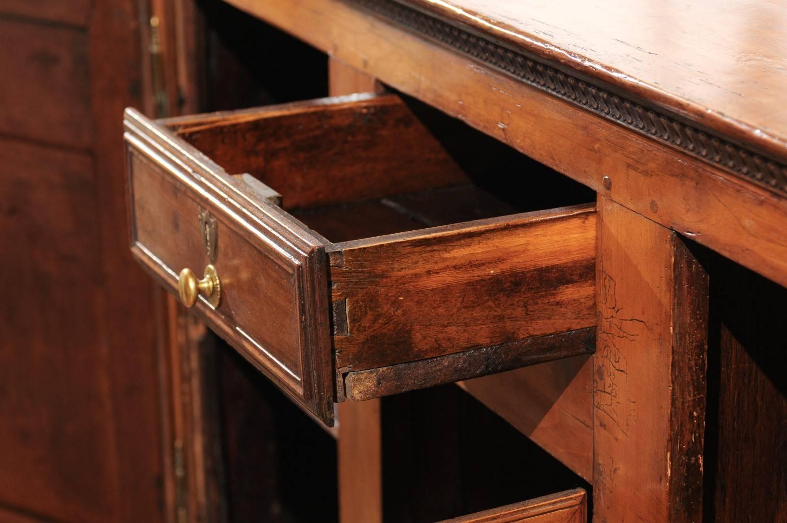 French 18th Century Louis XV Cherry Enfilade with Single Drawer and Three Doors For Sale 1