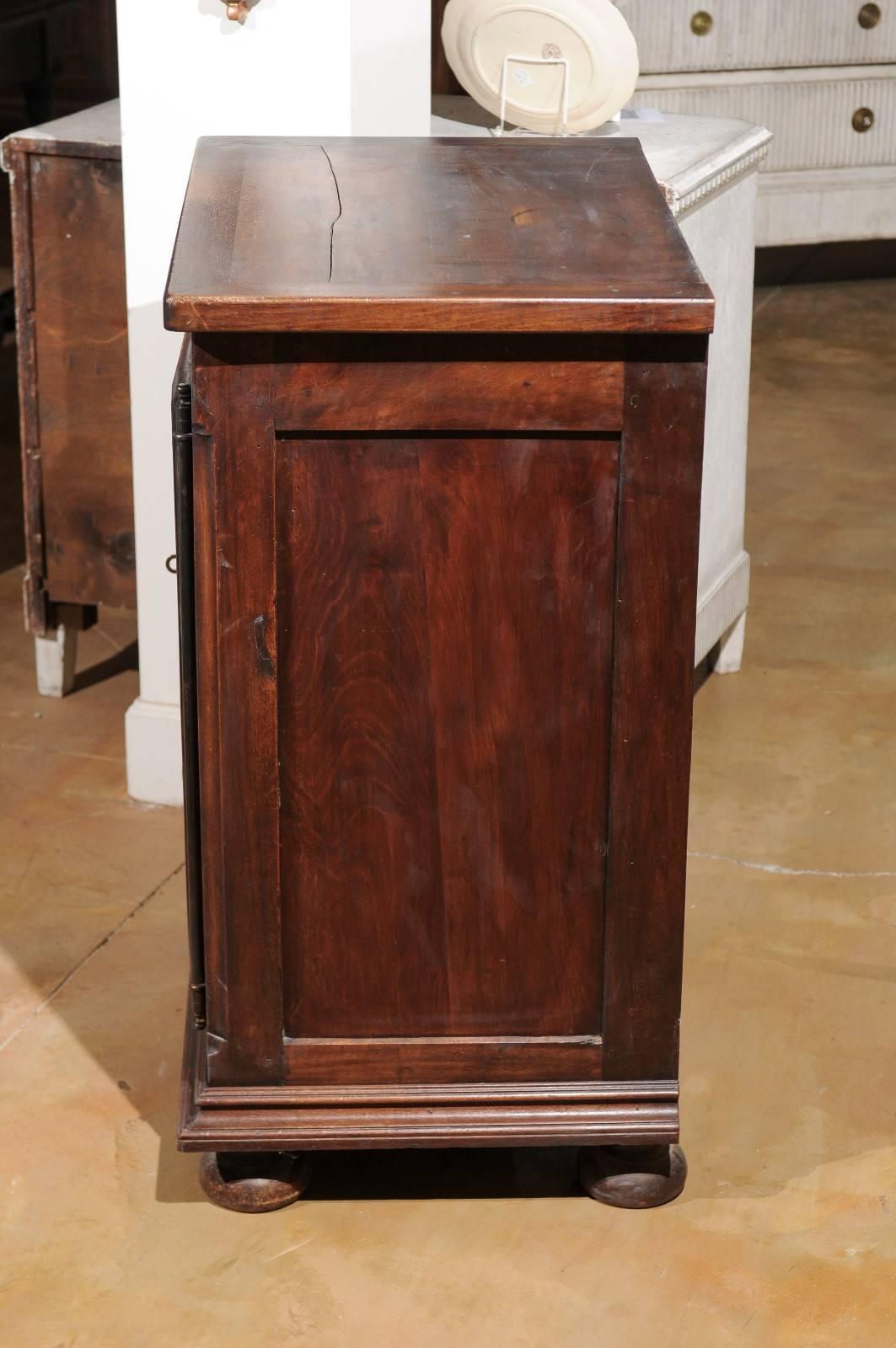 French Louis XIII Style 1850s Dark Walnut Confiturier Cabinet with Single Door In Good Condition In Atlanta, GA