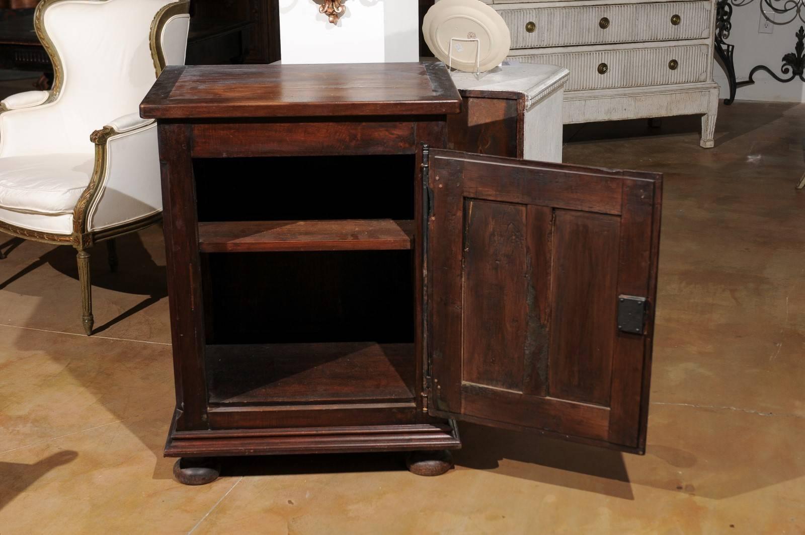 French Louis XIII Style 1850s Dark Walnut Confiturier Cabinet with Single Door 2