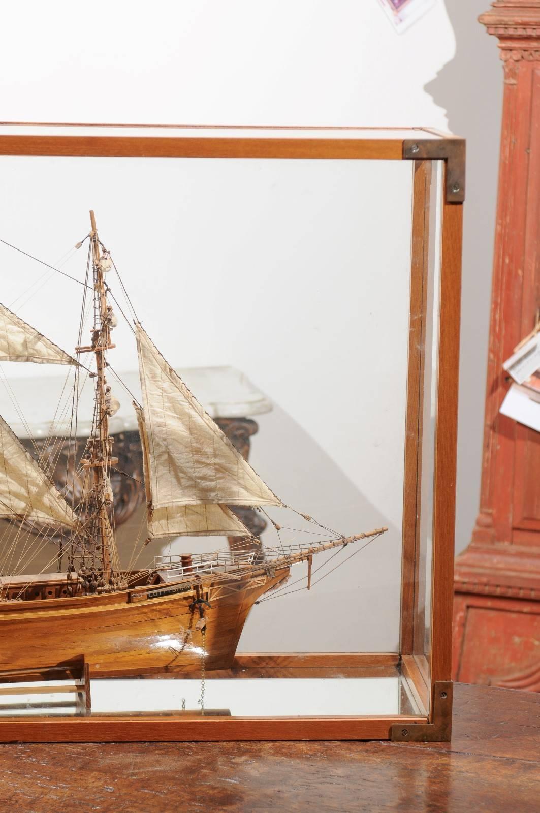 English Late 19th Century Model of the Cutty Sark Ship with Display Case 3