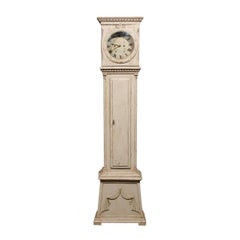 Swedish 1820s Neoclassical Tall Case Grandfather Clock with Dentil Molding