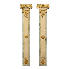 Pair of 18th Century French Louis XVI Decorative Pilasters with Ionic Capitals