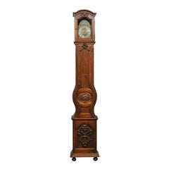 Antique French Louis XV Period Walnut Longcase Clock from the Rhône Valley, circa 1760