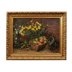 19th Century French Still Life Oil Painting Signed Victor Renault-des-Graviers