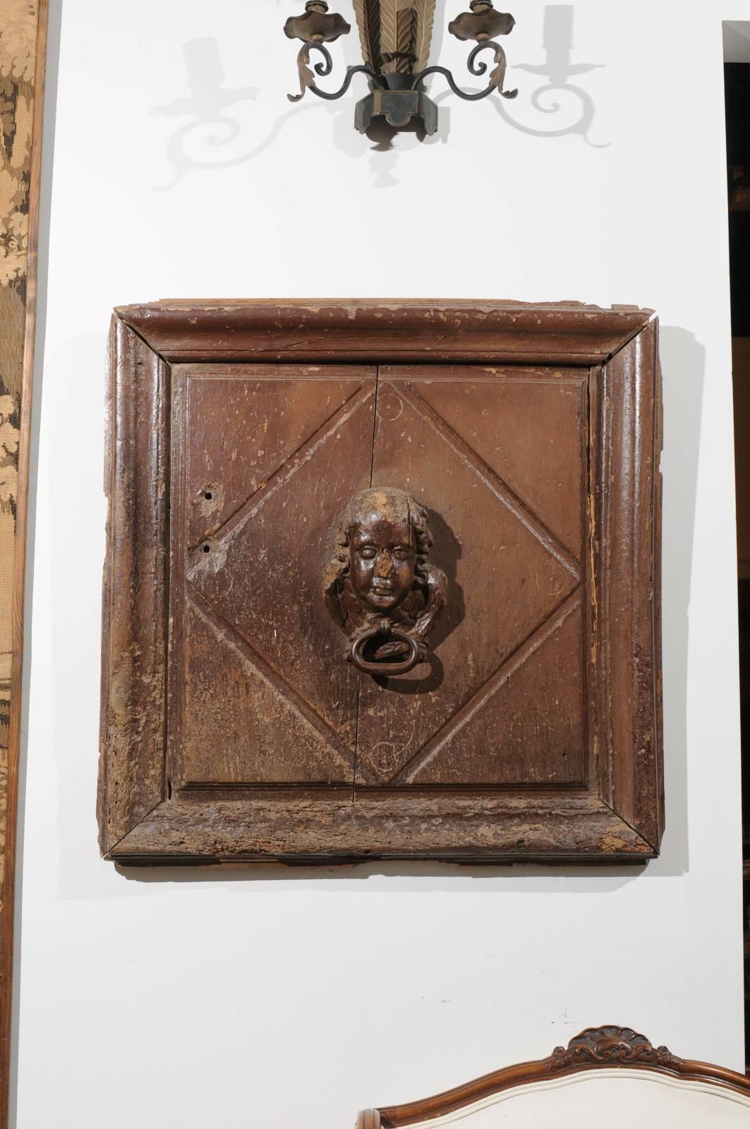 Pair of French 17th Century Wooden Panels with High-Relief Carved Cherubs 1