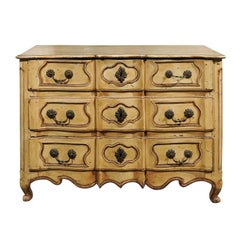 French Louis XV Period 1740s Commode en Arbalète with Original Painted Finish