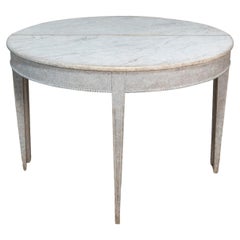 Coppia di tavoli da console Demi Lune svedesi del XIX secolo, circa 1880