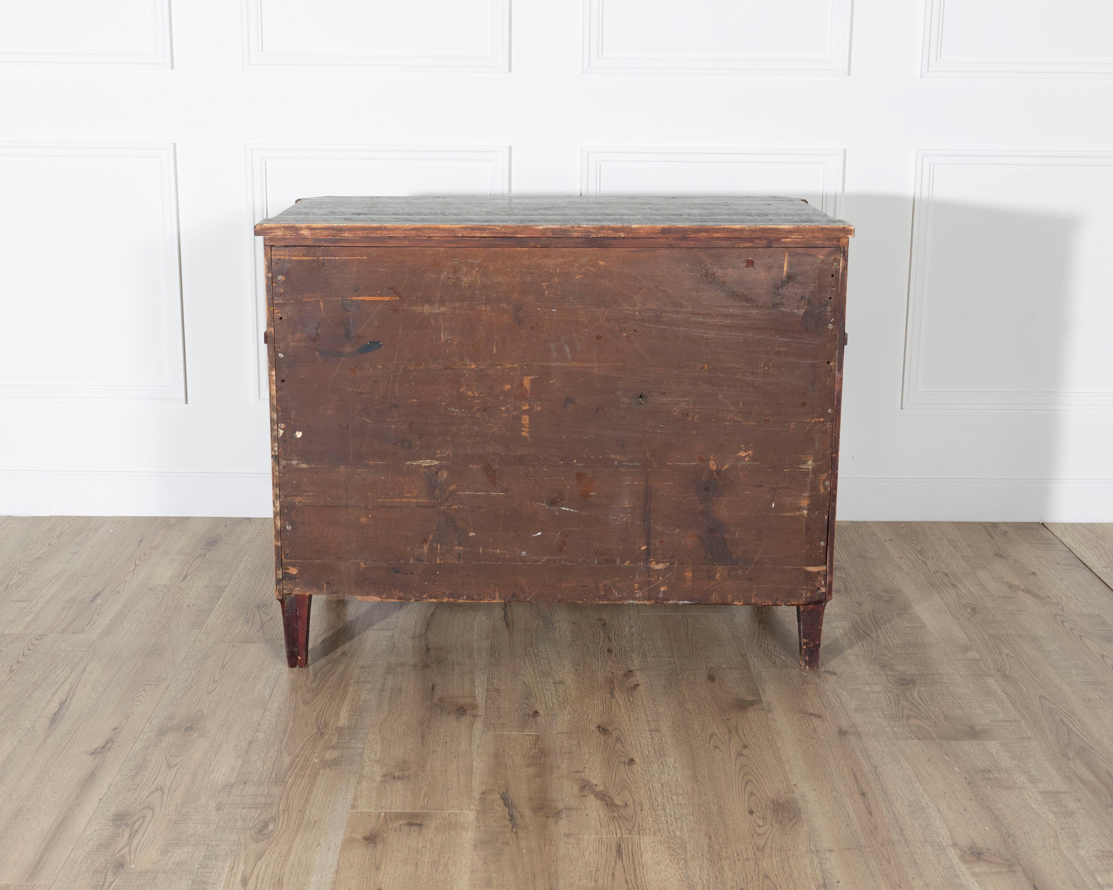 Pine 18th Century Gustavian Period Commode in Black Paint, circa 1780 For Sale