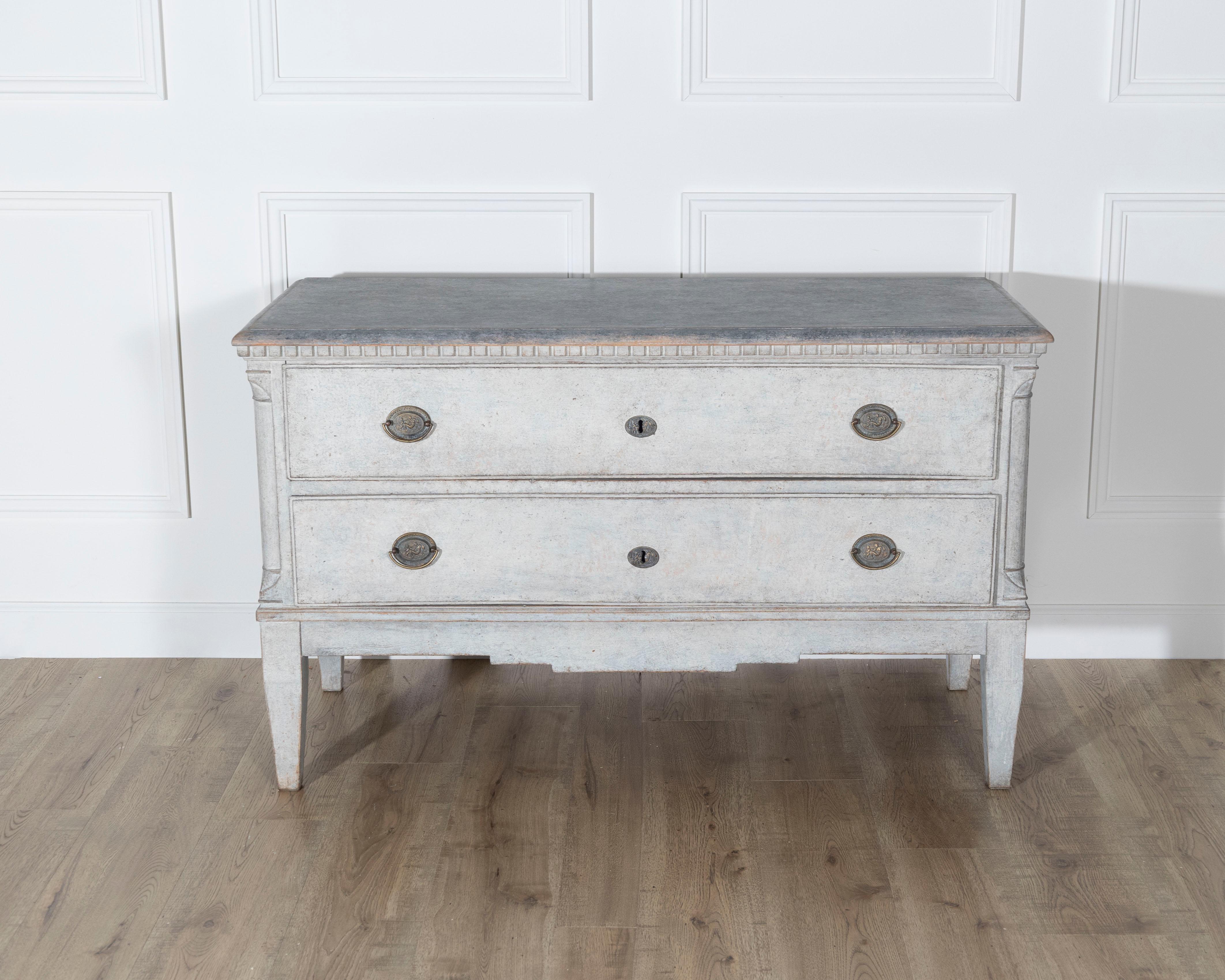 Pair of Danish Painted Chests of Drawers in Grey, circa Late 19th Century For Sale 2