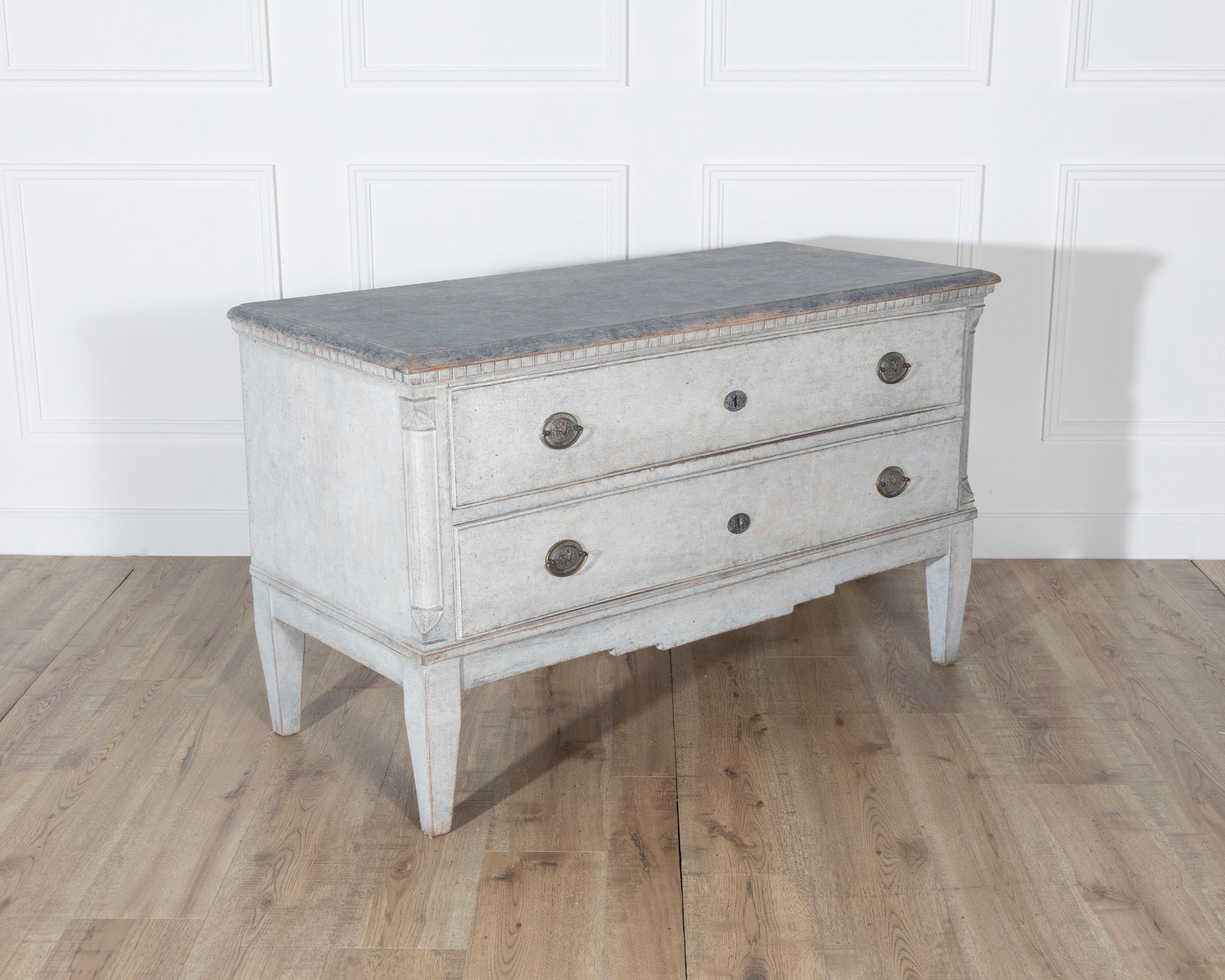 Pair of Danish Painted Chests of Drawers in Grey, circa Late 19th Century For Sale 3