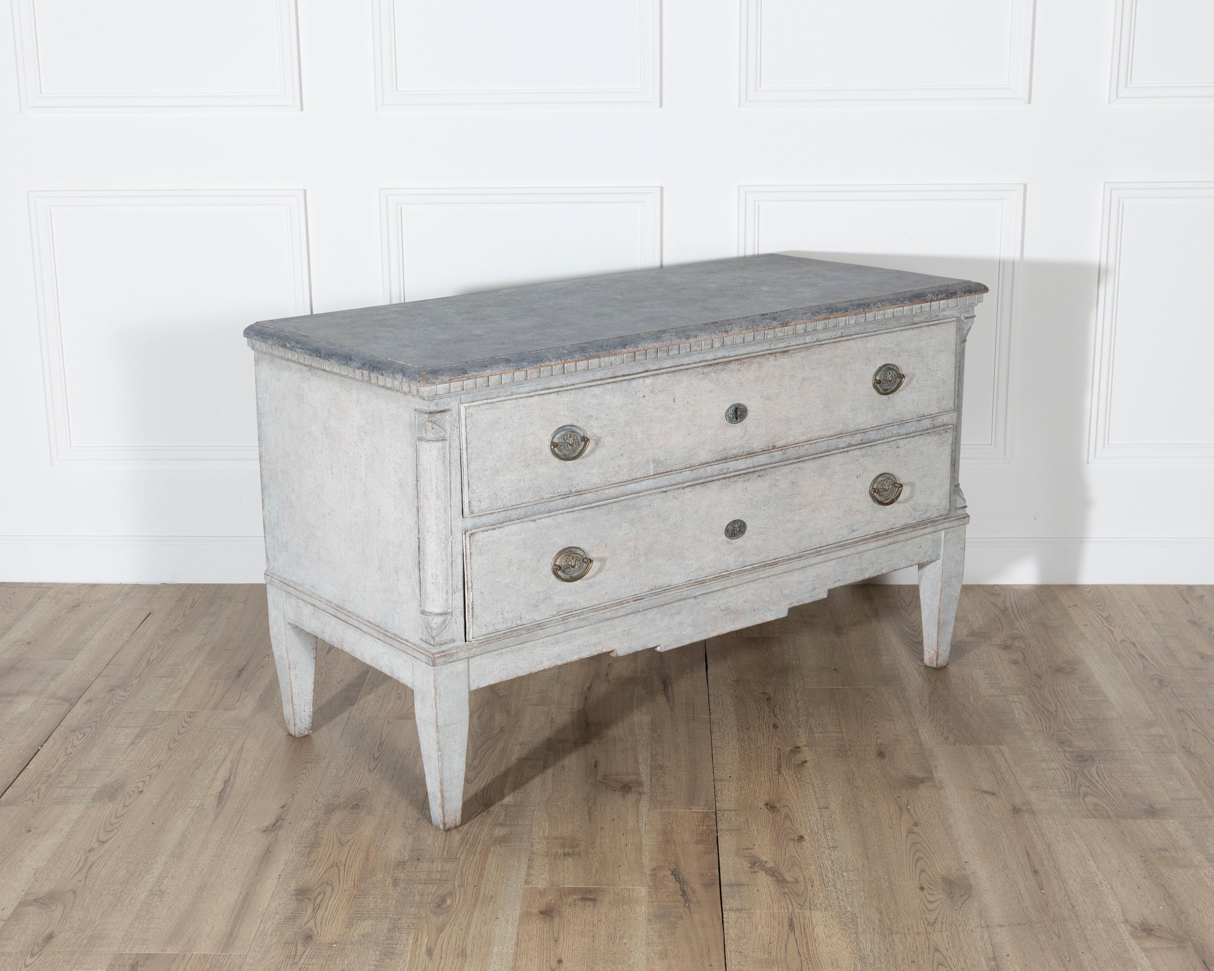 Pair of Danish Painted Chests of Drawers in Grey, circa Late 19th Century For Sale 9