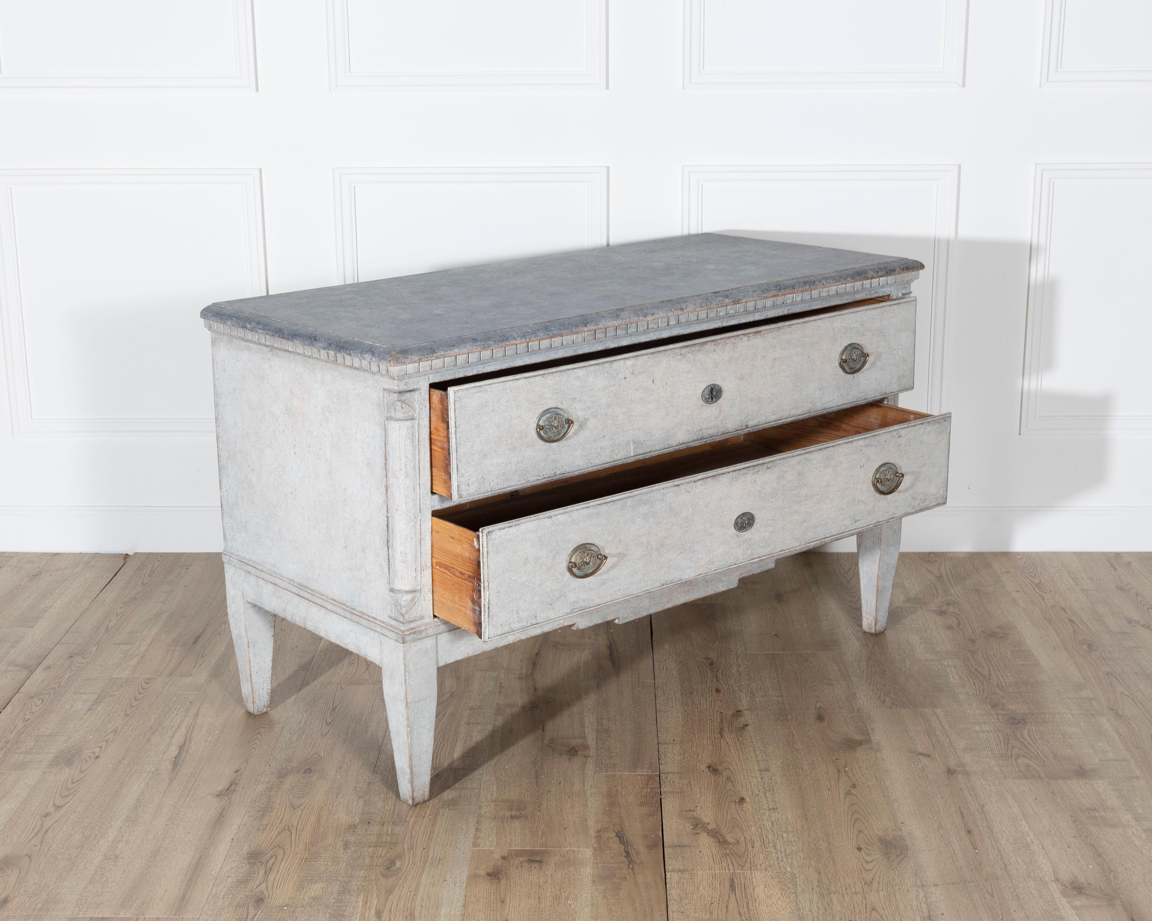 Pair of Danish Painted Chests of Drawers in Grey, circa Late 19th Century For Sale 10