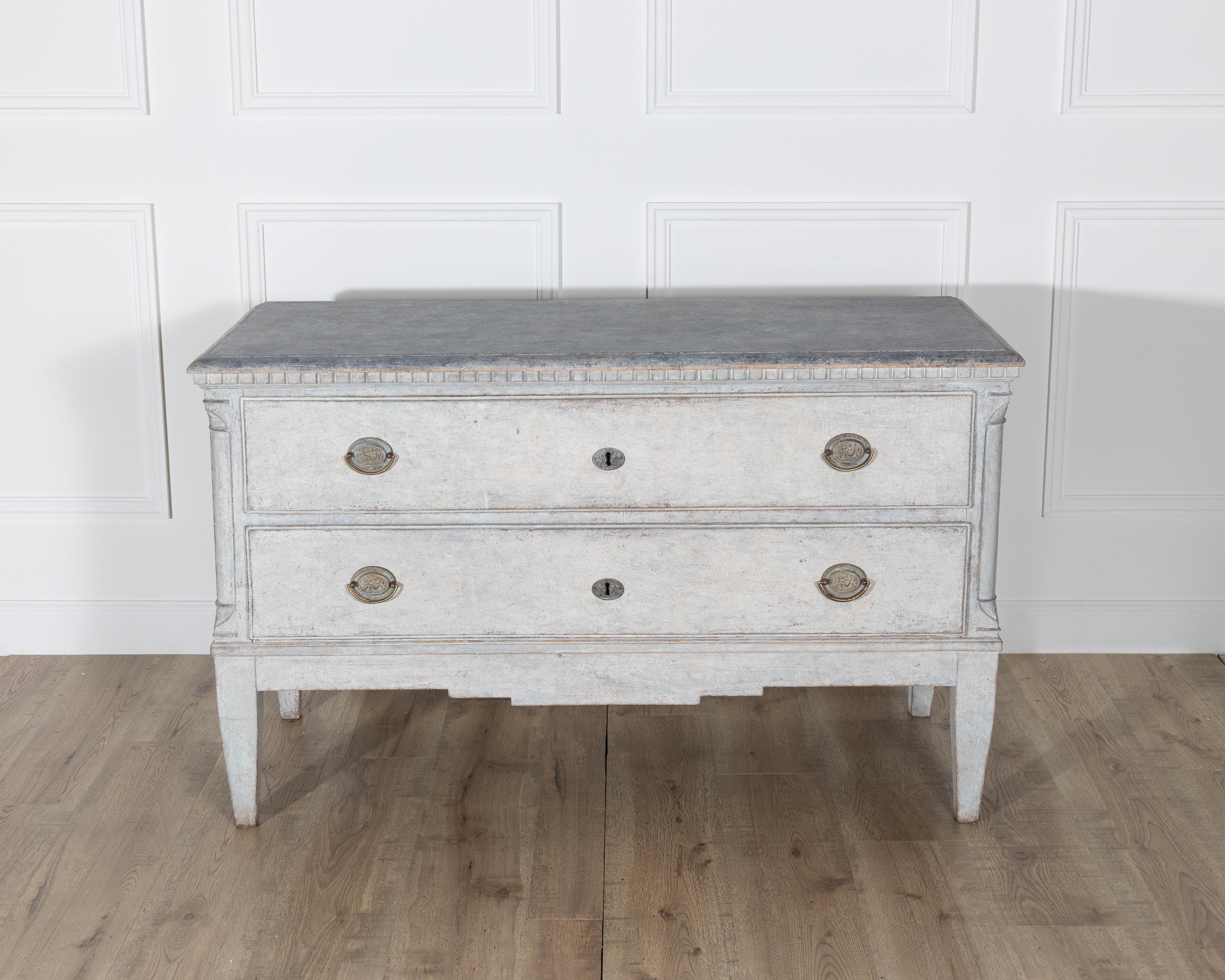 Pair of Danish Painted Chests of Drawers in Grey, circa Late 19th Century For Sale 8