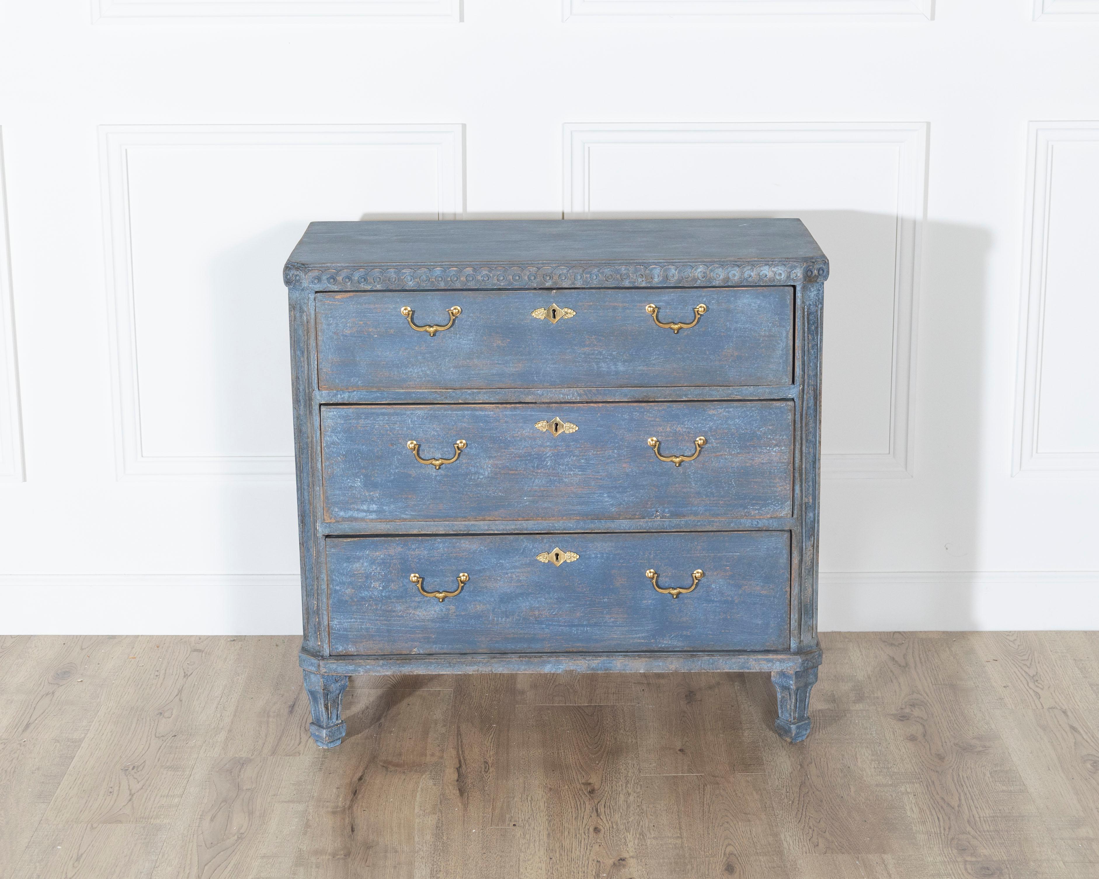Pair of Swedish Blue Painted Chests of Drawers, circa 1870 For Sale 2