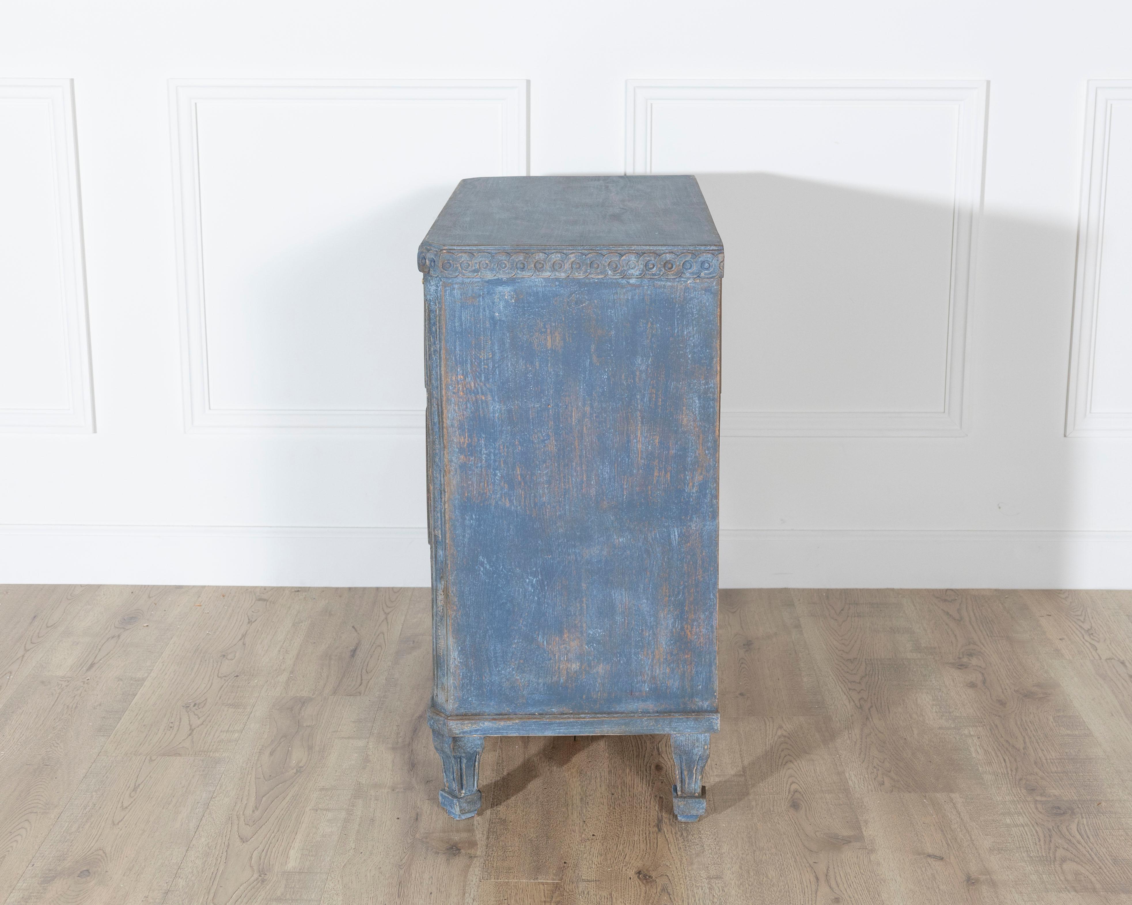 Pair of Swedish Blue Painted Chests of Drawers, circa 1870 For Sale 7