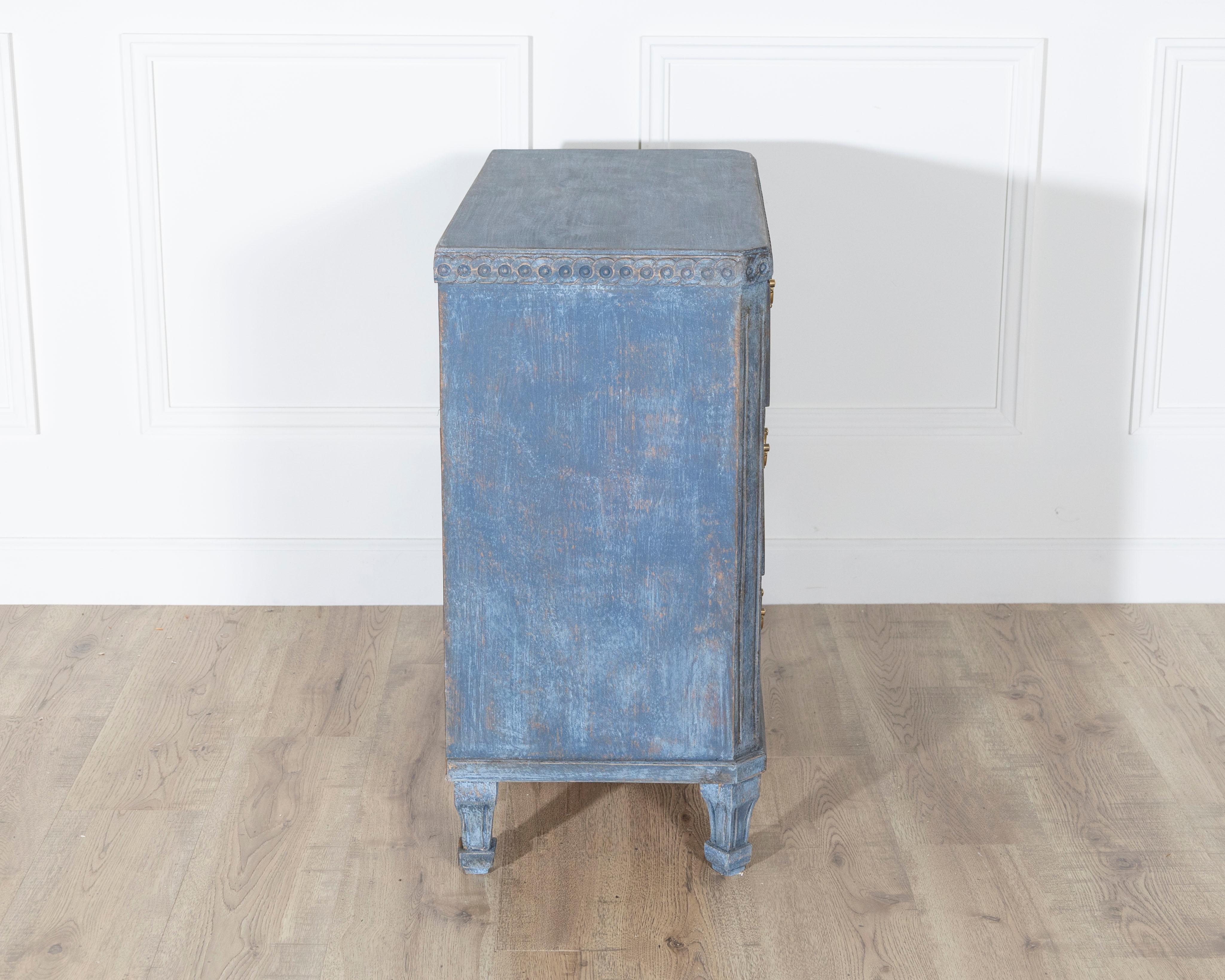 Pair of Swedish Blue Painted Chests of Drawers, circa 1870 For Sale 5