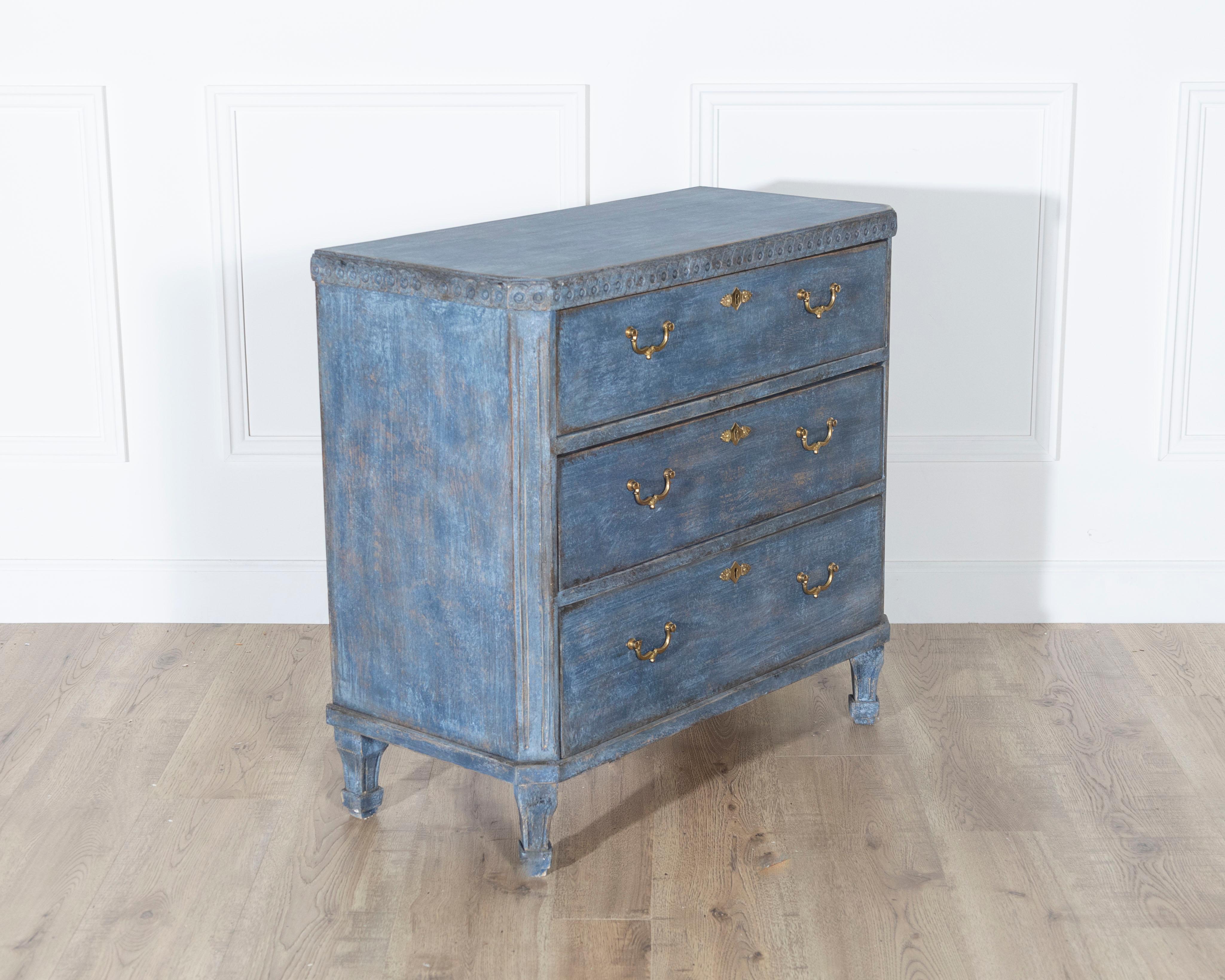 Pair of Swedish Blue Painted Chests of Drawers, circa 1870 For Sale 9