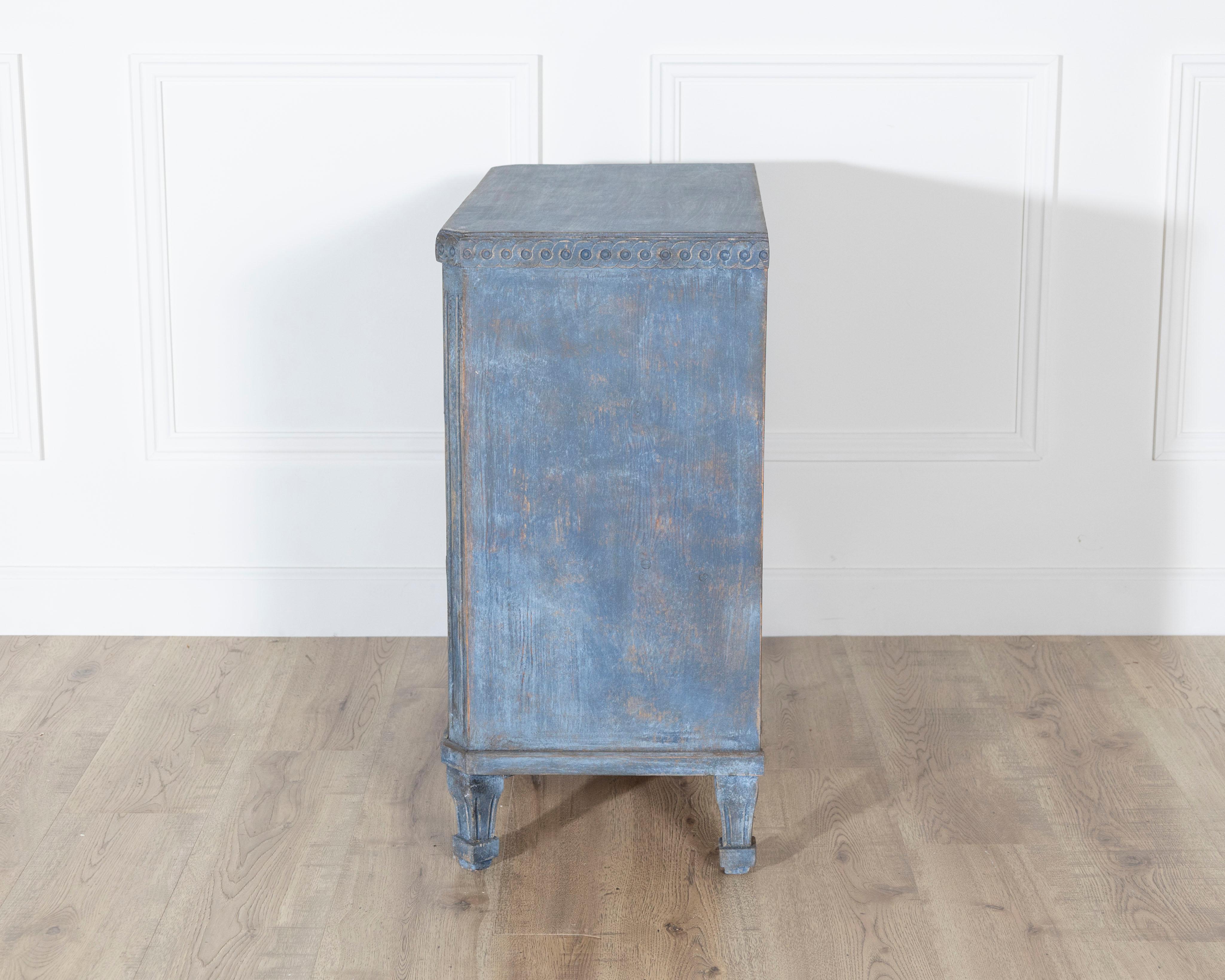 Pair of Swedish Blue Painted Chests of Drawers, circa 1870 For Sale 13