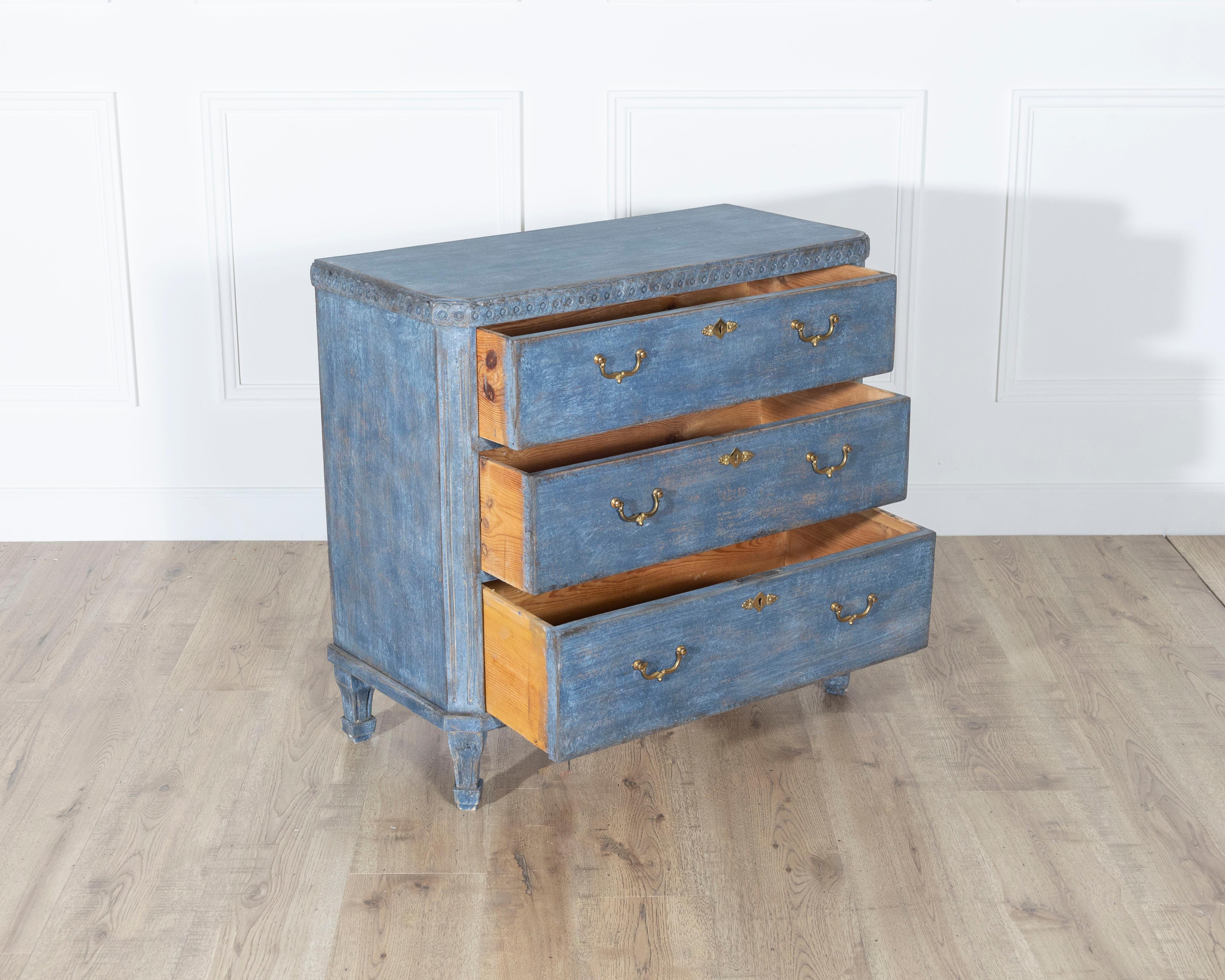 Pair of Swedish Blue Painted Chests of Drawers, circa 1870 For Sale 10