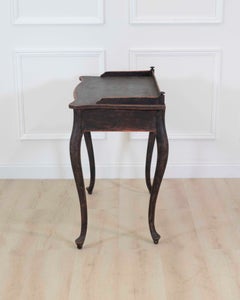 Swedish 20th Century Black Rococo-Style Writing Desk