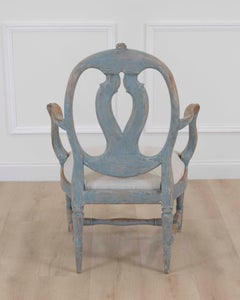 Swedish 18th Century Gustavian Painted Armchair